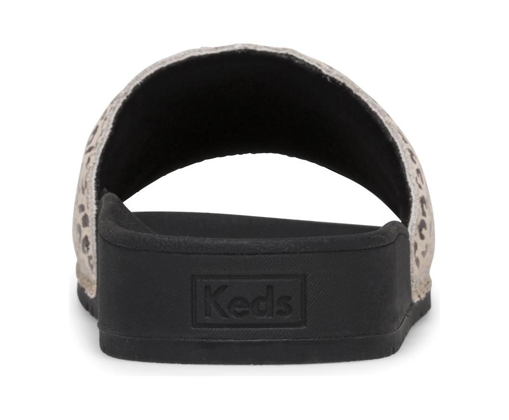 Sandales Keds Femme Noir/Doré - Bliss Ii Cuir Leopard - 136-IEONGA